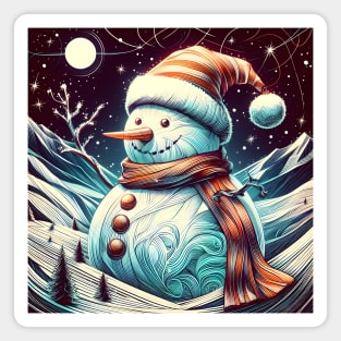 Discover Frosty's Wonderland: Whimsical Christmas Art Featuring Frosty the Snowman for a Joyful Holiday Experience! Magnet